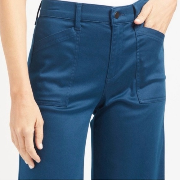 Evereve Beth High Rise Wide Leg Pants in Peacock Blue Size 29 - Picture 3 of 10